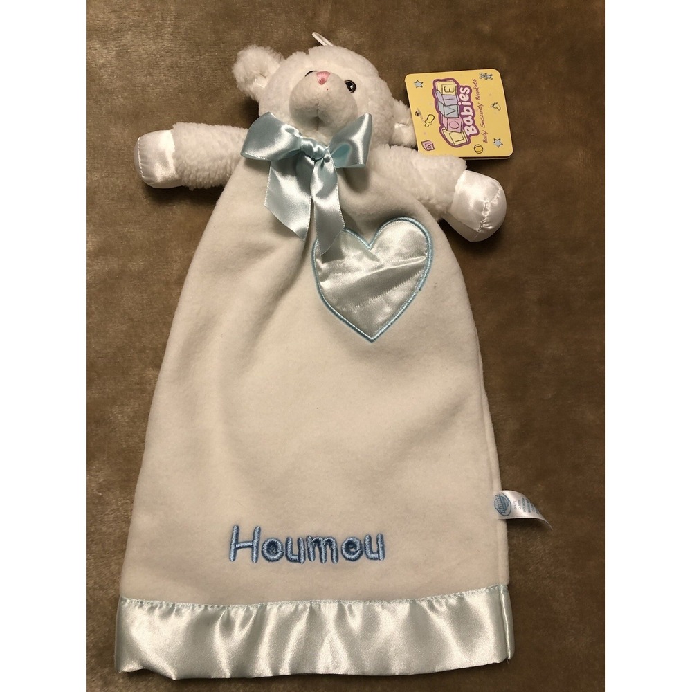 New Komet Creations Lovie Babies Security Blanket Lovey Bear Embroidered Houmou